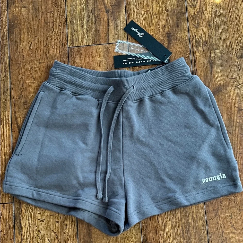 YoungLA Charcoal Women's Athletic Shorts - Picture 1 of 4